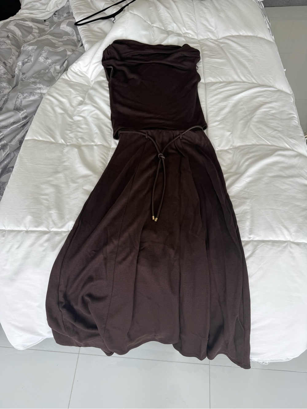Zara Brown Sleeveless Maxi Skirt Set - Picture 2 of 2